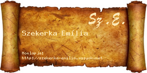 Szekerka Emília névjegykártya